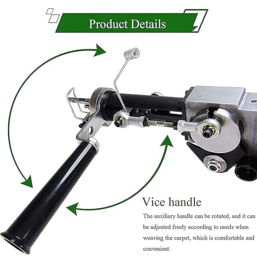 Pistola para tufting 2 en 1 que cambia de pelo cortado a bucle fácil para crear alfombras 5