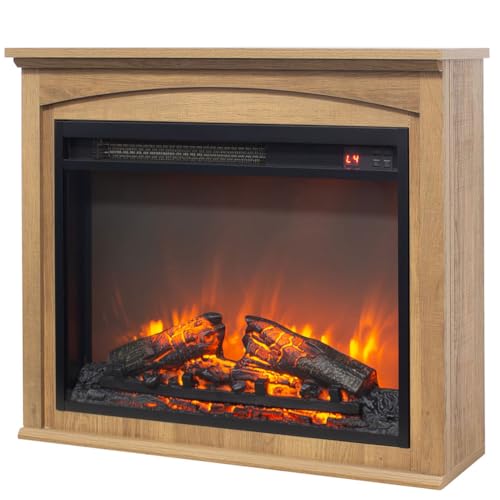 28 Electric Fireplace with Mantel & Remote Control