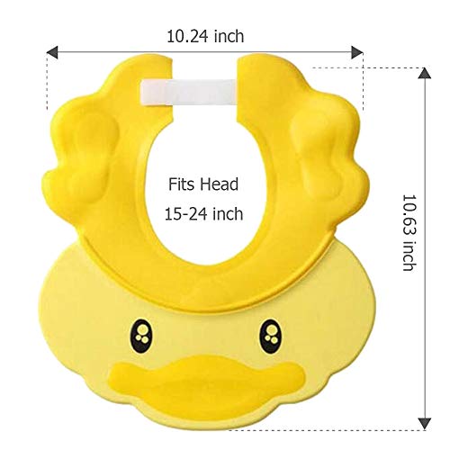 Baby Shower Cap Silicone Shower Visor Bathing Hat, Maydolly Shower Cap Infants Soft Protection Safety Visor Cap for Toddler Children, Yellow