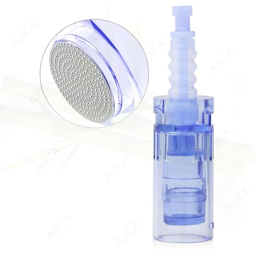 Image of Derma Pen Needles Cartridge 12 Pin | 36 Pin | Nano Needle Cartridge Tip For A1 & A6 Derma Pen Electric Auto Micro Stamp Derma Anti-Aging Pack of 3 (Blue, A6 Round)