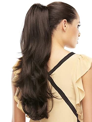 Easihair Provocative Ponytail Color 613/102 White Swirl - - 14" - 20" Length Claw Clip On Attachment Synthetic Wavy Layered Pony Optional Drawstring