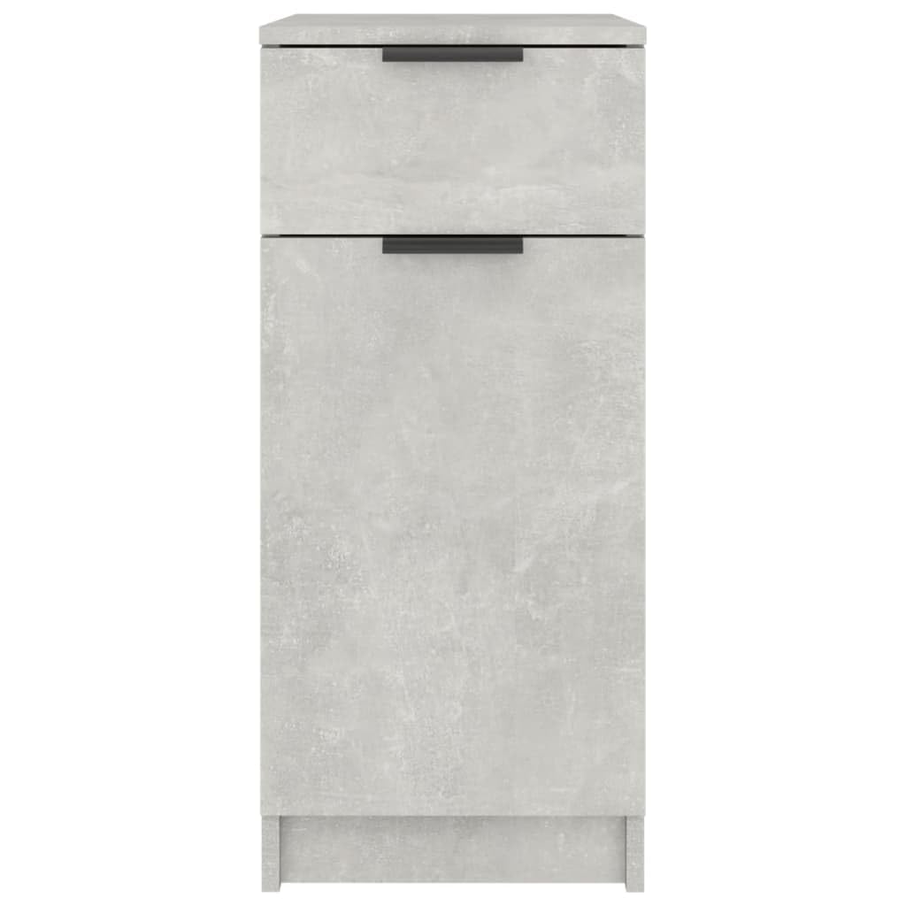 Armadietto da Scrivania Grigio Cemento 33,5x50x75 cm in Legno Multistrato con Cassetto e Scomparti, Mobile da Ufficio Organizzatore per Documenti e Libri, Design Minimalista
