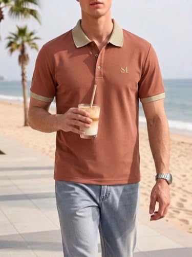 Image of SMOWKLY Men's T-Shirt | Stylish T Shirt with a Ribbed Collar | Soft Breathable Lightweight Polyester Blend | Stylish Regular Fit Casual TShirt for Men.