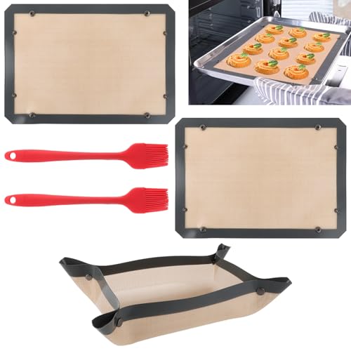 YAYODS 3 tappetini da forno in silicone Macarons, 42 x 29,5 x 0,7 cm, riutilizzabili, tappetino in silicone antiscivolo, per cottura – tappetino da forno permanente antiaderente in silicone, tappetino