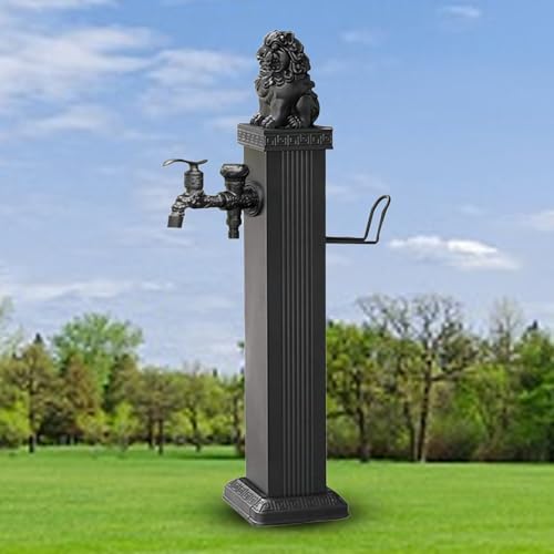 Distributeur d'eau ZR98US avec fontaine de jardin autoportante et porte-tuyau