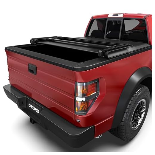 oEdRo Upgraded Soft Tri-fold Truck Bed Tonneau Cover On Top Compatible with 2009-2014 Ford F150 F-150 with 5.5ft Bed, Styleside