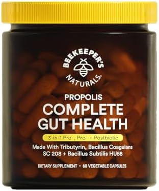 Complete Gut Health by Beekeeper's Naturals, 3-in-1 Prebiotic, Po...