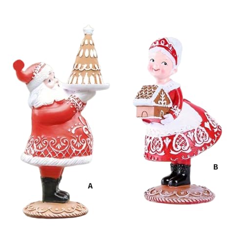 OSNIYAW Nostalgics Gingerbreads Santa Couple Figurines Résines, B – vue 9