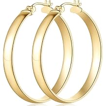 Hoop Earrings 14CT Gold Hoop Earring for Women Big Hoops Earrings Gold Jewelry Timeless Feminine Elegance Hypoallergenic Earring 38mm
