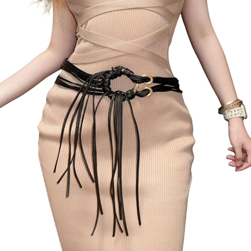 Fashionable Tie Waist Leather Belt Durability Alloys Buckles Waistband For Everyday Wear Casual Meeting Belt
