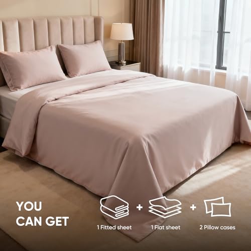 Image of TWK 100% Egyptian Cotton 1200 Thread Count Bedding Set for RV Camper, Generous Thickness, Long-Lasting Wear Resistance, Pilling Proof, Deep Pockets Fit Up to 18 inch (Sand, Full)