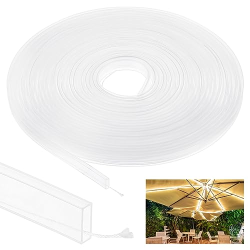 PATIKIL Silicone Tube Sleeve, 33ft/10Meter 10mm Flexible LED Channel IP67 Waterproof Protection Cover LED Silicone Channel System for 3528/5050/5630/3014 Led Strip Lights