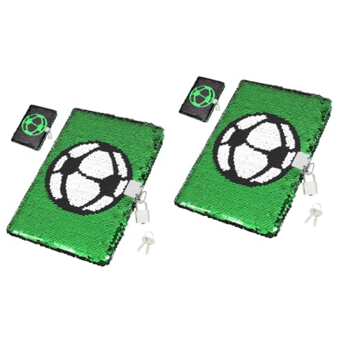 Carnet de notes football à sequins magiques verrouillable avec pages épaisses pour enfant