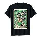 Tarot Card The Stoner Weed Lover Skeleton Cannabis 420 T-Shirt