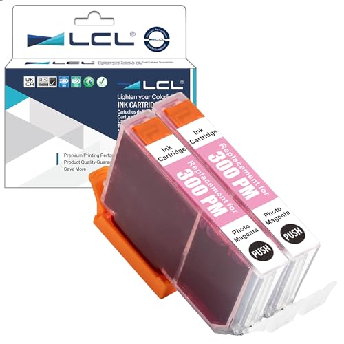 LCL Compatible Ink Cartridge PFI-300 PFI-300PM (2Pack photo Magenta) Replacement for Canon imagePROGRAF PRO-300