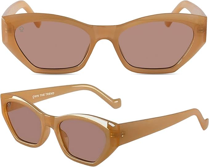 OWN THE TREND Trendy Sunglasses for Women - Sunglasses Womens with UV protection - Vintage Retro Oval Y2K Fashion Sun Glasses