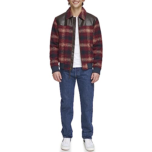 Image of Levi's Men's Mixed Media Western Plaid Bomber Jacket