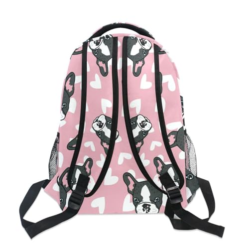 Sac à dos ordinateur portable imperméable avec compartiments renforcés motif bouledogue