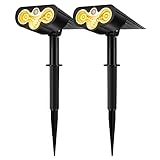 Luz solar para jardín, paquete Zorara 2 Piezas 39LEDs Luces Solares para Exterior Jardin Focos Solares Exterior Impermeable IP65 impermeable, luz solar blanca cálida, luz solar para jardín, árboles