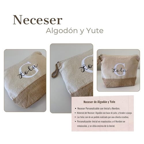 Variante de desiGntec neceser personalizado 21×16×5 cm algodón y yute