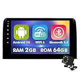 10.1 Inch IPS Touchscreen Android 14 Car Stereo for Honda CR-V 2017-2021 with Wireless CarPlay & Android Auto 2+64GB Car Radio, Support GPS, WiFi 6, Bluetooth,5.4, FM, Backup Camera, SWC, Dual USB