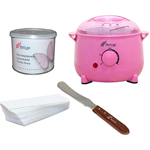KIT SCALDACERA PROFESSIONALE + ROTOLO DEPILAZIONE + BARATTOLO CERA + SPATOLA STENDICERA IN ACCIAIO PER ESTETISTA