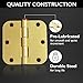 Design House 10-Pack 3.5-Inch x 3.5-Inch Interior Door Hinges with 5/8-Inch Radius, Satin Brass, Heavy Duty Steel Construction, Left- or Right-Handed – Design House, 181404