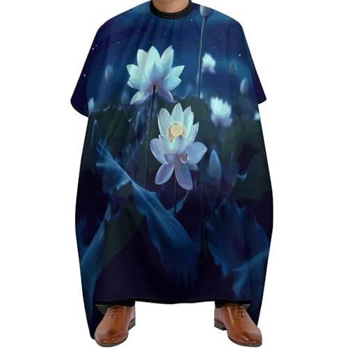 Capa para corte de cabello Night Lotus Flowers ajustable miniatura 1