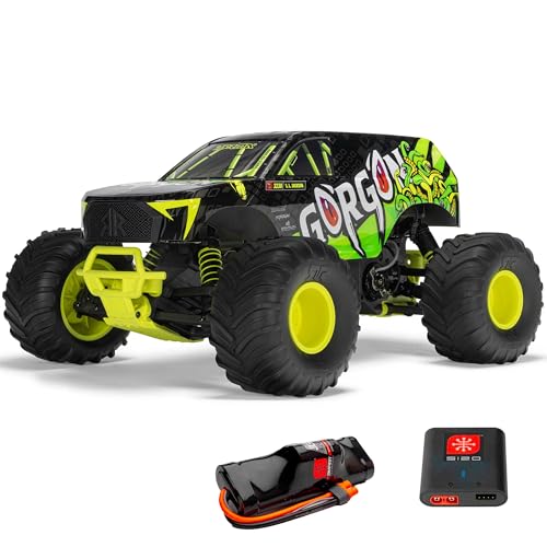 ARRMA RC Truck Gorgon - 2 Ruedas motrices MT1/10 RTR (Listo para Usar con batería y Cargador incluidos) Smart 3300 7C S120 USB Amarillo ARA3230ST1
