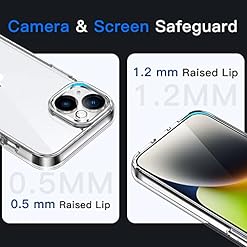 JETech Coque pour iPhone 14 61 Pouces Anti Jaunissement Etui de Protection Antichoc Housse Anti Rayures Dos Transparente Transparente