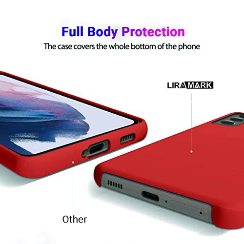 Image of LIRAMARK Liquid Silicone Soft Back Cover Case for Samsung Galaxy S22 Plus (Red)