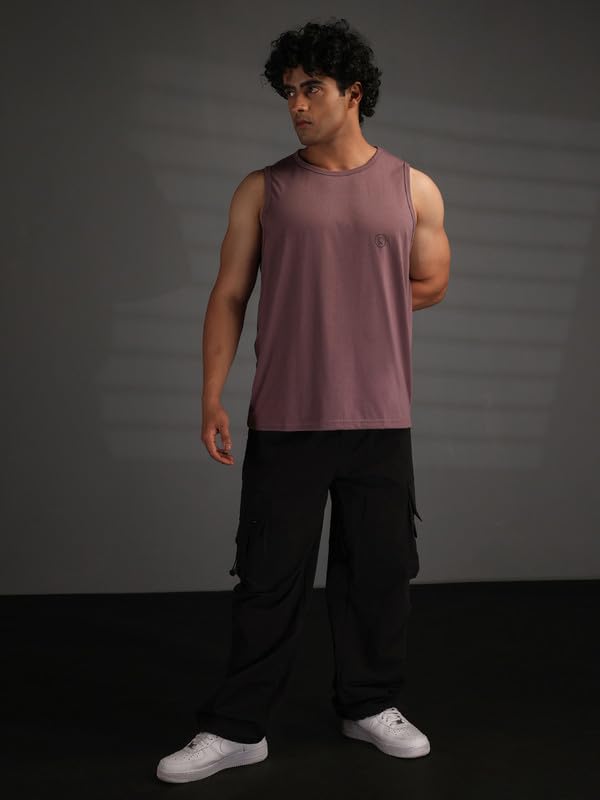 Image of CHKOKKO Tank Tops Sleeveless T-Shirt for Men Gym Wear Vest Solid Stylish Round Neck Running Sando for Sports Workout Fitness & Casual or Beach Wear