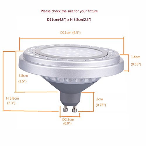 Qlee Dimmable Gu10 Base Ar111 15W 30°Beam Angle Smd Led Bulb 3000K Warm Light Ac120V Spot Down Lights 1200Lm #TOP1