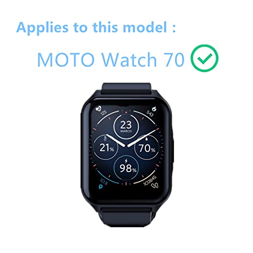 Aemus 3 Pack Compatible For Motorola Moto Watch 70 Smartwatch Screen Protector Flexible Full Coverage Clear Tpu Film #TOP1