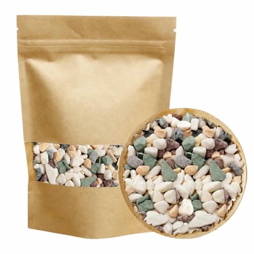Galets décoratifs naturels polis pour terrarium anti-poussière pierres blanches 800g