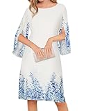 GRACE KARIN Summer Dresses for Women Formal Cocktail Dress White-Purple Flower 14