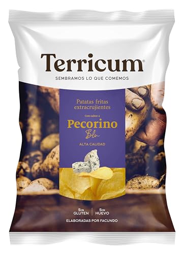 Facundo Terricum Edición Especial | Patatas Fritas Extracrujientes Pecorino Blue Artesanal 100% | 140g | Sabor Intenso, Queso Pecorino y Toque Gourmet