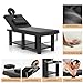 Heavy Duty Wide Stationary Massage Table Metal Frame PU Leather Spa Facial Professional Adjustable Massage Bed with Open-Chest & Headrest for Treatment Physical Therapy Tatoo Salon Equipment
