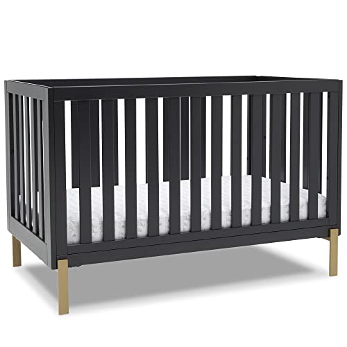 Image of Delta Children Hendrix 4-in-1 Convertible Crib, Midnight Grey/Bronze