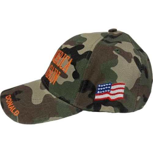 Trump MAGA Hat for Men & Women - Make Beautiful America Great Once Again - Charlie Kirk 47 - with American Flag - CAMO