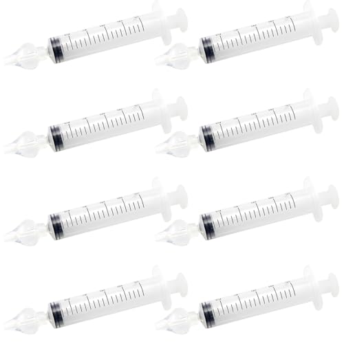 Image of DOERDO Nasal Syringe Irrigator, 8PCS Infant Nasal Irrigator, Silicone Tip Professional Infant Nose Cleaner, Reusable