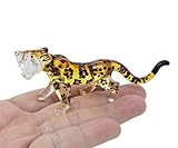 Lampwork COLLECTIBLE MINIATURE HAND BLOWN Art GLASS Cheetah Tiger, size S FIGURINE
