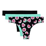 aqs Women's Seamless Thong -3 Pack (Watermelons, Small)