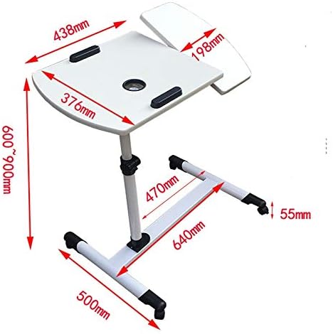 Portable Laptop Table for Bed Height and Angle Adjustable Computer Desk Office Desk with Universal Brake Wheel (Color : E) (D) image 3