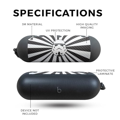 Image of Carbon Fiber Speaker Skin Compatible with Beats Pill (2024) - Star Rays - Premium 3M Vinyl Protective Wrap Decal Cover - Easy to Apply | Crafted in The USA by MightySkins