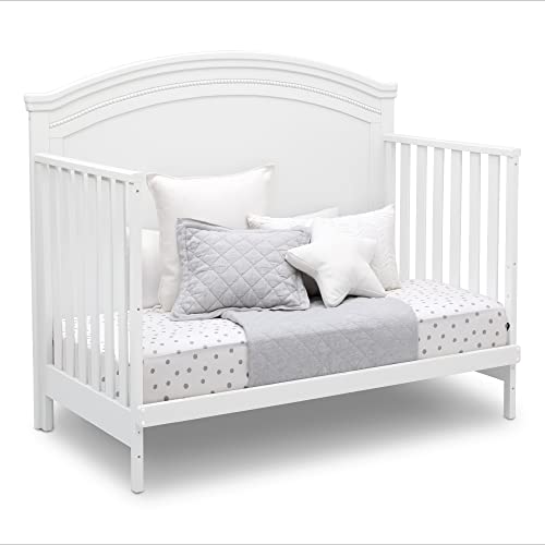 Delta Children Simmons Kids Slumbertime Emma 4-In-1 Convertible Baby Crib N More - Greenguard Gold Certified, Bianca White #TOP5