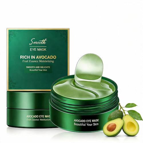 Avocado Eye Mask Moisturizing Eye Bag Mask Under Eye Patches for Dark Circles and Puffiness Fine Lines and Wrinkles Improving Eye Skin Dryness (120PCS Avocado Eye Patches Collagen Eye Mask)