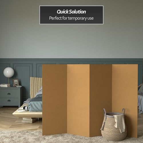 4 ft. Short Brown Temporary Cardboard Folding Screen - 4 Panels by Red Lantern - Image 2