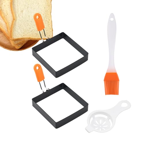 Quadratische Eierform, Eierform Für Die Pfanne, Quadratischer Eierring, Eierkochringe Aus Edelstahl, Antihaftbeschichtet, Zum Braten Von Eiern Und Eier Mcmuffins, Ei