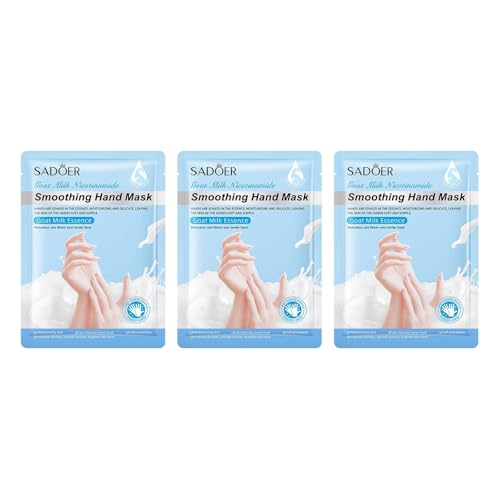 FashionCha Paquete de 3 mascarillas para manos, cuidado para talones agrietados, ideal para hombres y mujeres, Rosa